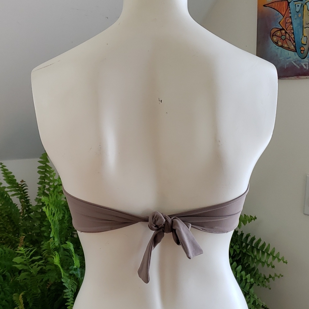 L*Space Color Blocked Neo Bandeau Bikini Top Taupe - Picture 7 of 10